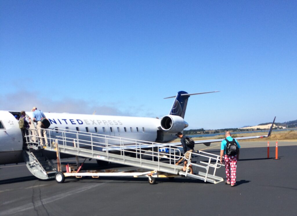 Regional jets fly into the tiny Coos Bay airport from Denver and San Francisco