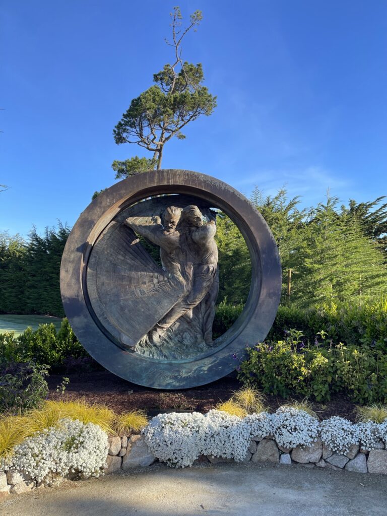 Sculpture outside the Practice Facility at Pebble Beach Resort